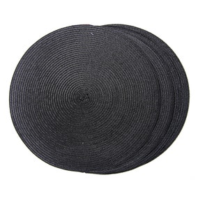 Set of 4 Round Woven Placemats